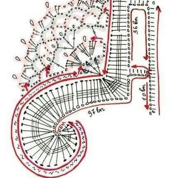 Вяжем ажурные сани крючком