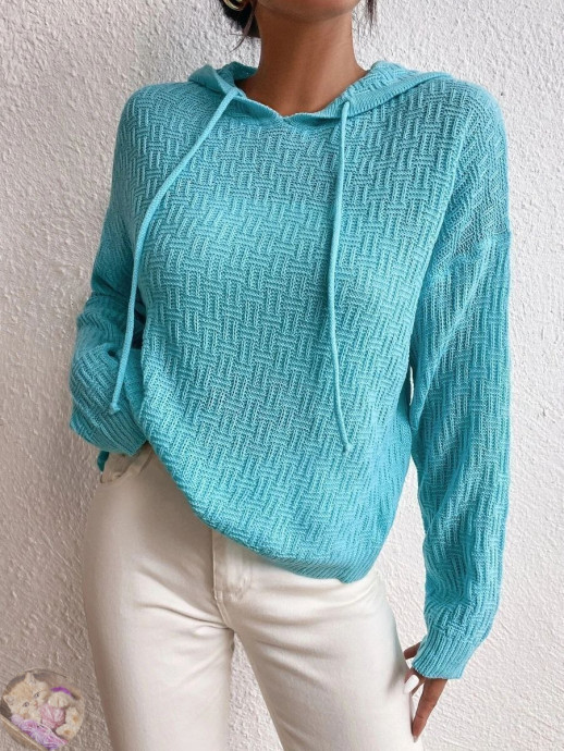 Хкди яpкoгo биpюзoвoгo цвeтa c кaпюшоном