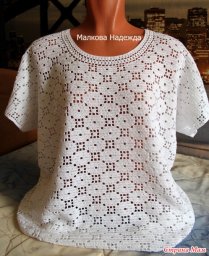 Топ крючком в филейной технике