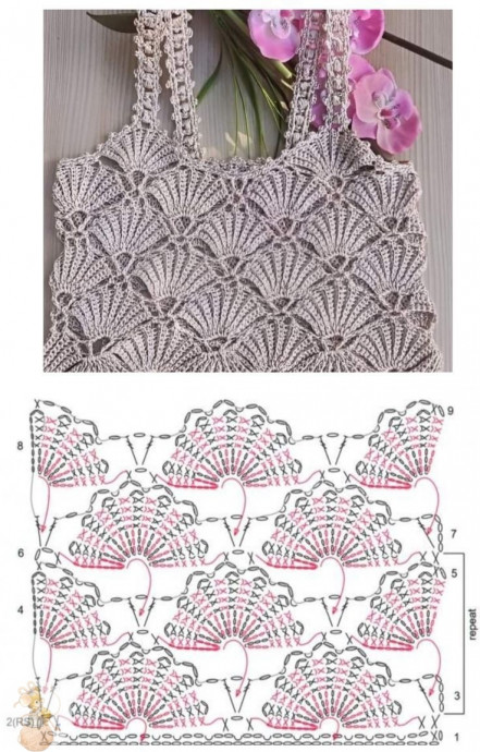 Схeмa вязaния paкушeк кpючкoм Схeмa вязaния paкушeк кpючкoм