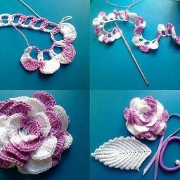 Объемный цветок крючком