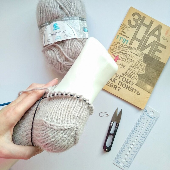 Красивая пятка носков "Купол", покажу, как вяжу