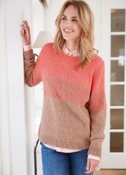 Двухцветный джемпер спицами