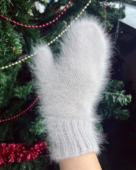Варежки из пуха норки