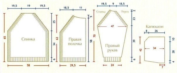Мужская кофта на молнии с капюшоном спицами Мужская кофта на молнии с капюшоном спицами