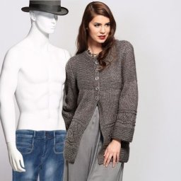 Жакет с ажурным узором, вяжем спицами