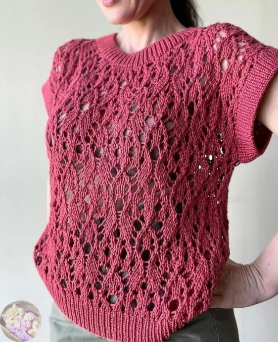 Летний ажурный топ спицами — это про лёгкость, свободу и удовольствие от каждого ряда Летний ажурный топ спицами — это про лёгкость, свободу и удовольствие от каждого ряда