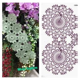 Нежный круглый мотив, вяжем крючком