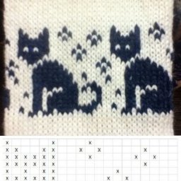 Жаккардовый узор "Коты" - подойдет для детских изделий