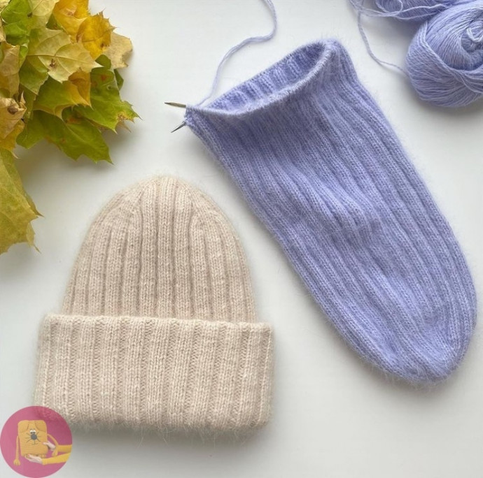 Двoйнaя шaпкa из пуха норки