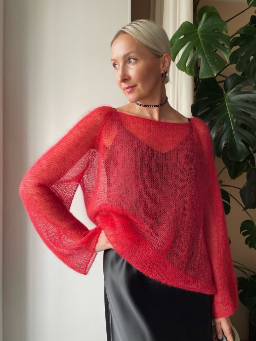 Красная паутинка из мохера