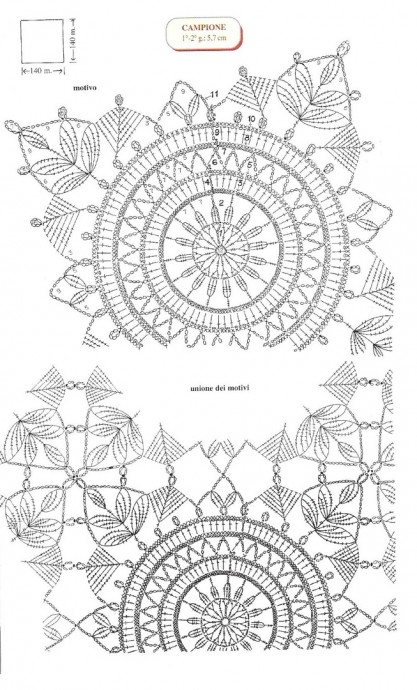 Скатерть из мотивов, вязание крючком