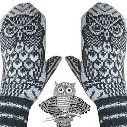 Варежки-совушки, вяжем спицами