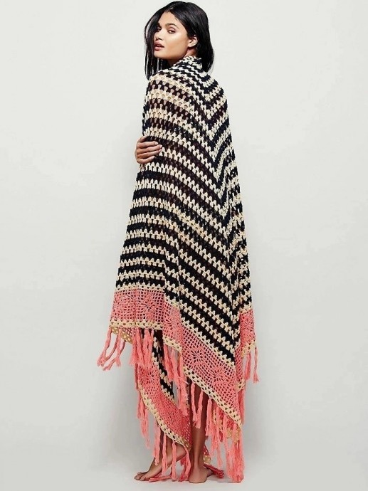 Шаль от Free people. Вязание крючком, схемы примерные.