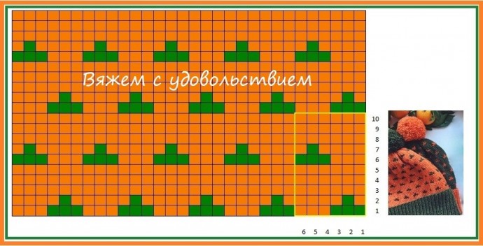 Шапка спицами простым мелким жаккардовым узором Шапка спицами простым мелким жаккардовым узором