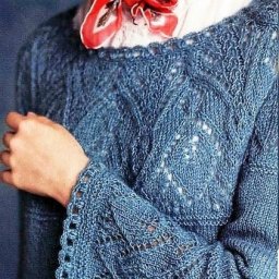 Ажурный пуловер Round Yoke Knit