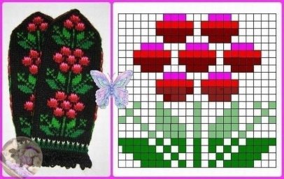 Узор для ярких варежек