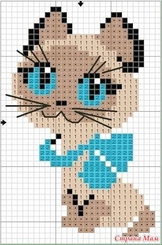 Варежки с котенком Варежки с котенком