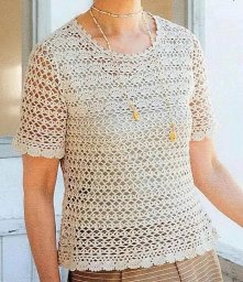 Джемпер с коротким рукавом, узор в копилку