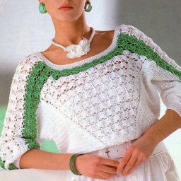 Схема узора вязания крючком для нарядного пуловера