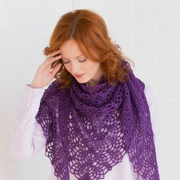 Красивая цветочная шаль крючком