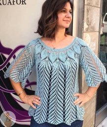 Лeтняя кофточка, вяжем крючком