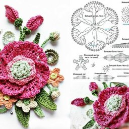 Объемный цветок, вяжем крючком!