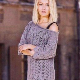 Стильная туника, связанная спицами