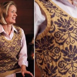 Жаккардовый жилет с красивым узором