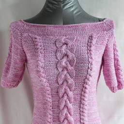 Хлопковый пуловер "Pink flower" (с англ. "розовый цветок")