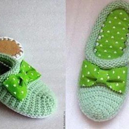 Вязаные шлёпанцы для дома