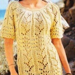 Ажурное летнее платье на круговых спицах