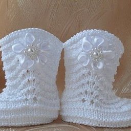 Милые сапожки, вяжем спицами