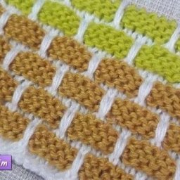 Узор спицами "Кирпичики"