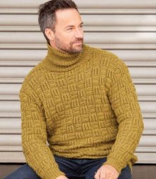 Мужской свитер узором из коллекции "шахматка"