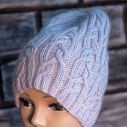 Шапка с косами, вяжем спицами