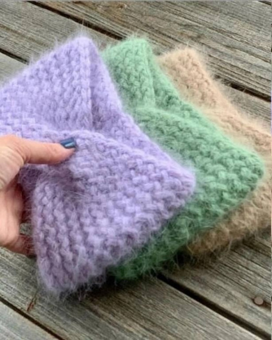 Повязка "чалма", вяжем спицами