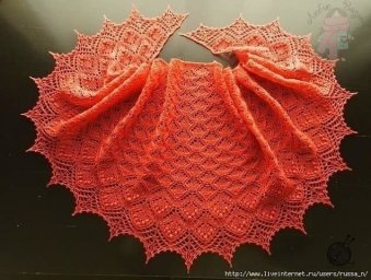 Красивая шаль "Зимние яблоки", вяжем спицами