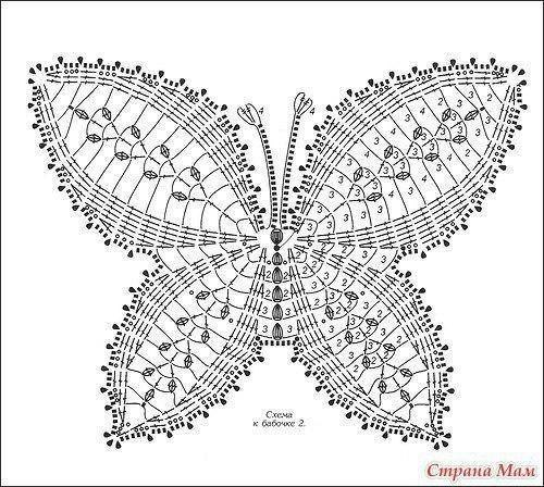 Красивые бабочки крючком