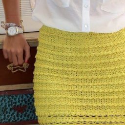 Простая юбка крючком