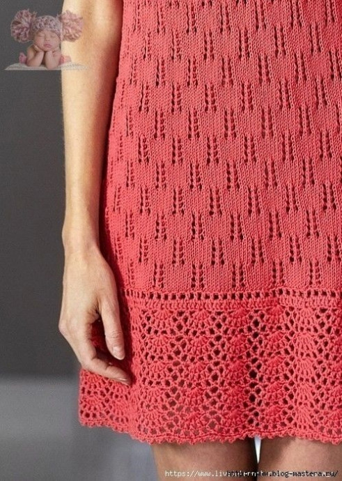 Стильное платье спицами
