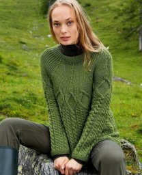 Джемпер с кокеткой в резинку