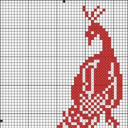 Схемы для вязания павлинов в филейной технике