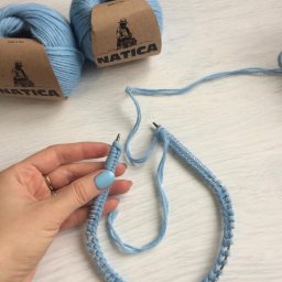 ​Соединение в круг в процессе вязания спицами