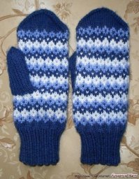 Жаккардовый узор для варежек спицами