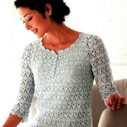 Ажурный пуловер на лето