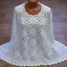 Белоснежная туника мотивами, вяжем крючком
