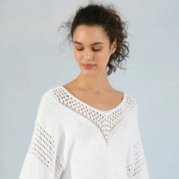 Красивый пуловер оверсайз спицами