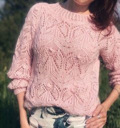 Свитер с красивым узором спицами. Схема