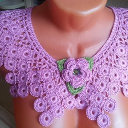 Вяжем воротничок "Павлиний хвост"